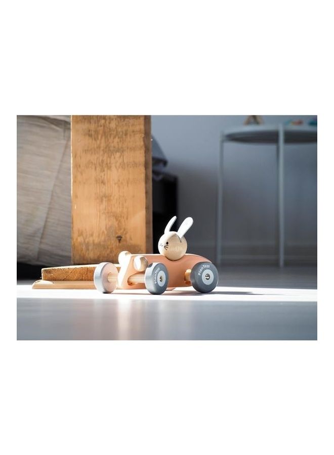 Wooden Bunny Racing Car 12x18x10cm