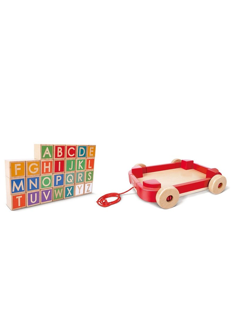 Hape Pull-along Cart with Stacking Blocks