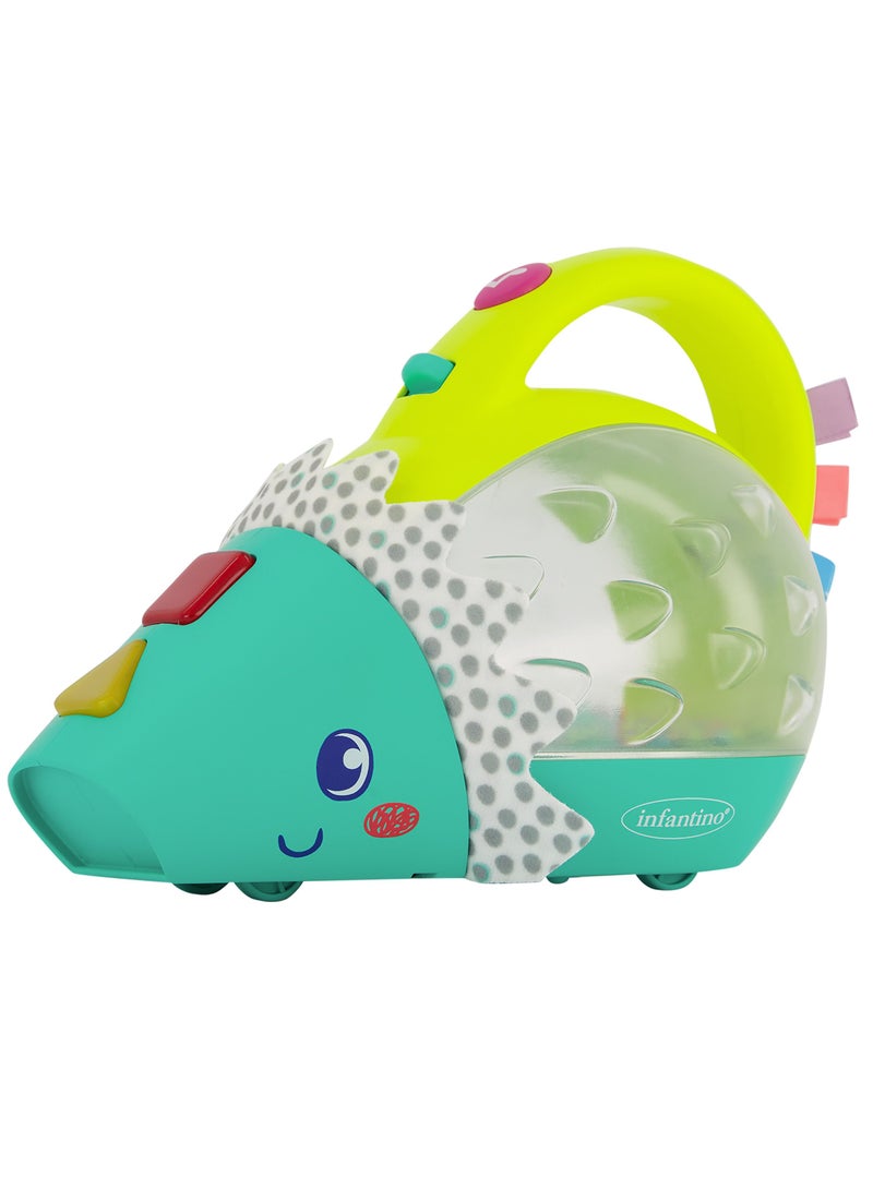 Push And Pop Musical Light-Up Mini-Vac Hedgehog Toy with Music, Lights,Sounds And Buttons From 6 Months and Above - Multicolor