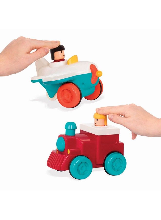 Push And Go Vehicles Friction Powered Pullback Cars For Kids 18 Months + (Plane + Train Combo)