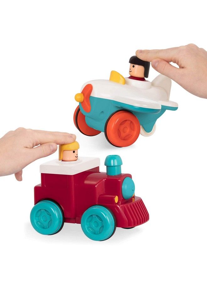 Push And Go Vehicles Friction Powered Pullback Cars For Kids 18 Months + (Plane + Train Combo)