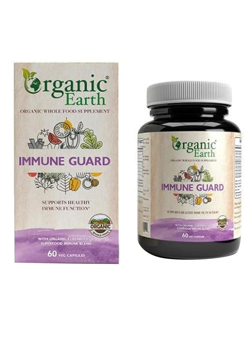 Immune Guard with Organic Elderberry & Superfood Immune Blend  60 Capsules