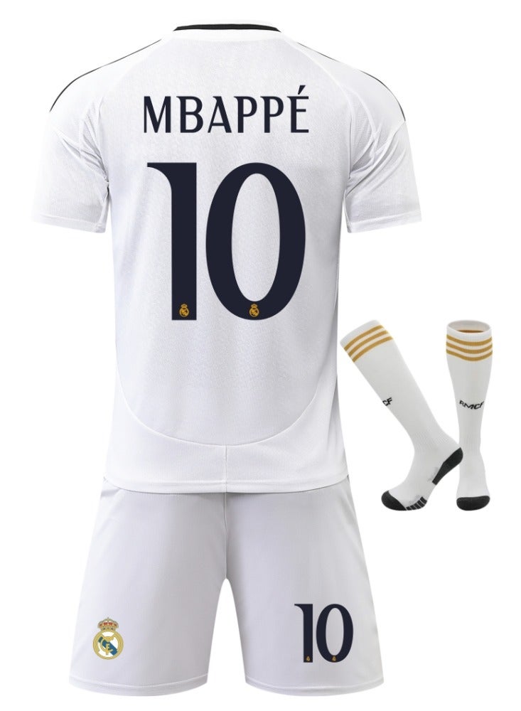 2425 Real Madrid Mbappe No.10 Football Jerseys Kids Soccer Shirt Sportswear Suit