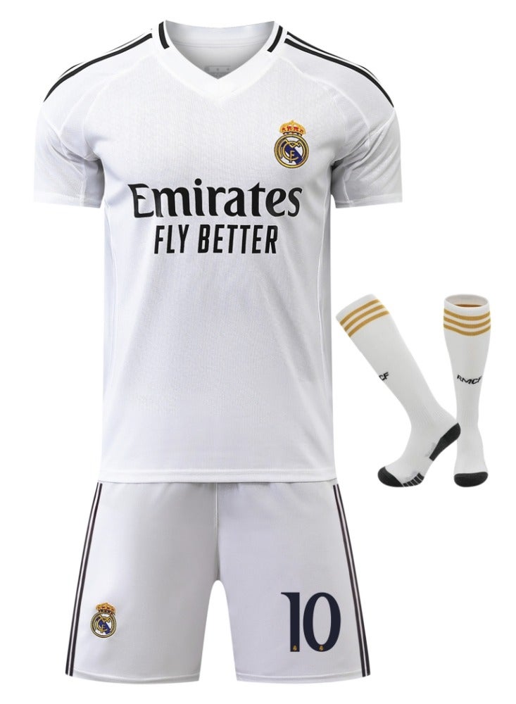 2425 Real Madrid Mbappe No.10 Football Jerseys Kids Soccer Shirt Sportswear Suit