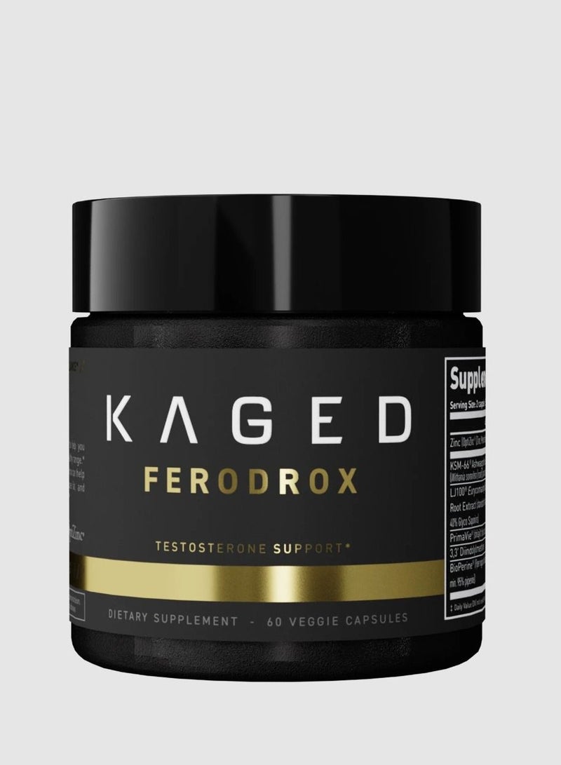 KAGED MUSCLE Ferodrox Ultrapremium Testosterone Booster 60 Count (Pack Of 1)