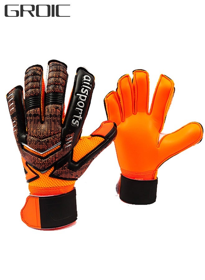 Goalie Gloves for Youth & Adult, Goalkeeper Gloves Kids with Finger Support, Soccer Gloves for Men and Women, Junior Keeper Football Gloves for Training and Match