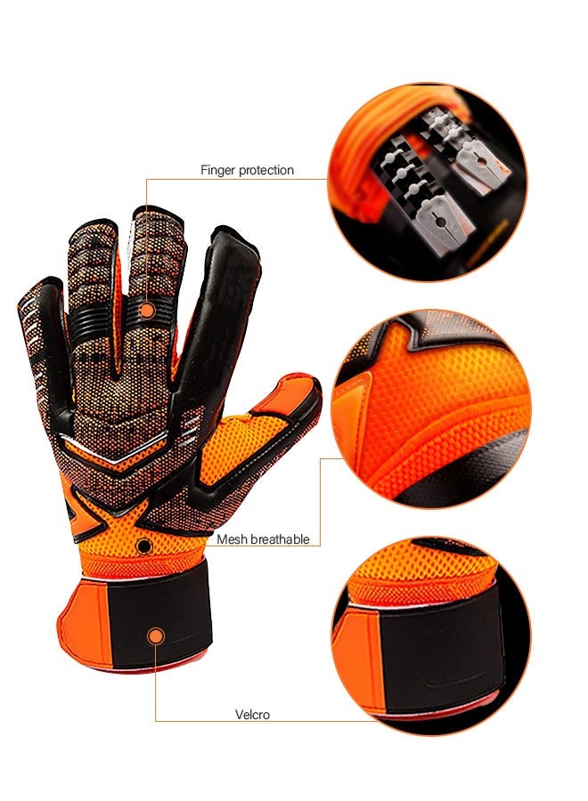 Goalie Gloves for Youth & Adult, Goalkeeper Gloves Kids with Finger Support, Soccer Gloves for Men and Women, Junior Keeper Football Gloves for Training and Match