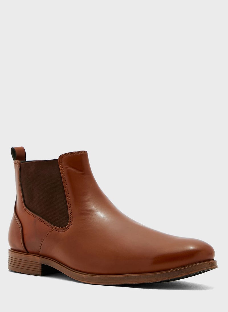 Faux Leather Chelsea Boots