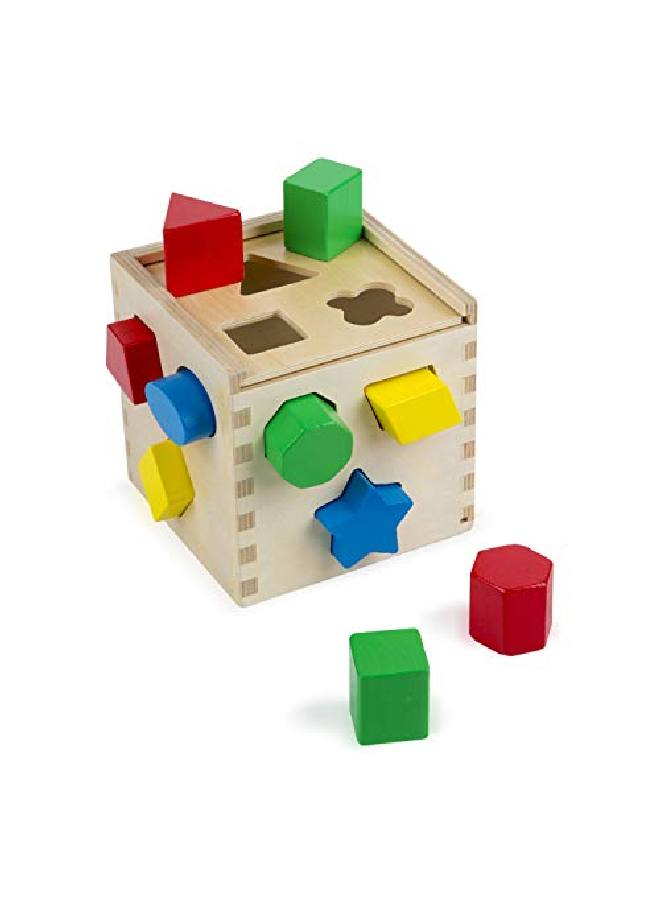 S Sorting Cube Classic Wooden Toy With 12 Ss