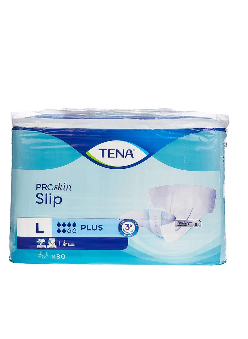 Tena Premium Slip Plus Incontinence Adult Diapers Large 30 Count