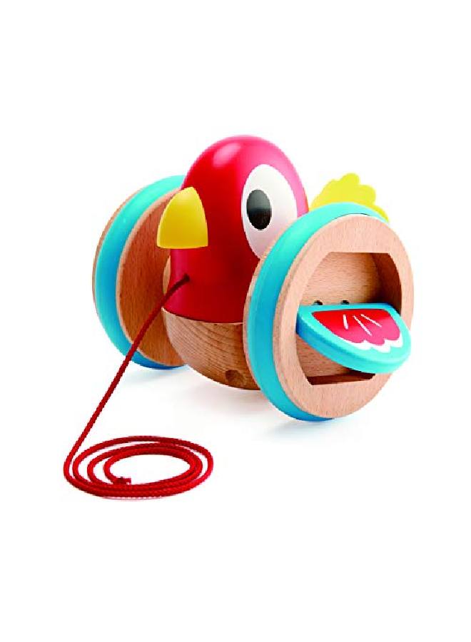 Baby Bird Pullalong ; Wooden Wobbling & Flapping Pull Toddler Toy Bright Colors Multicolor L 5.2 W 5 H 4.8 Inch