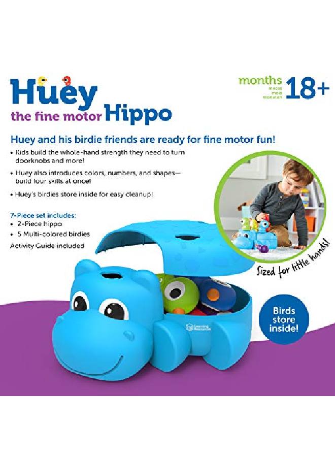 Huey The Fine Motor Hippo Fine Motor Toy For Toddlers Develops Counting And Color Recognition Educational Toys For Toddlers 7 Pieces Ages 18 Mos+