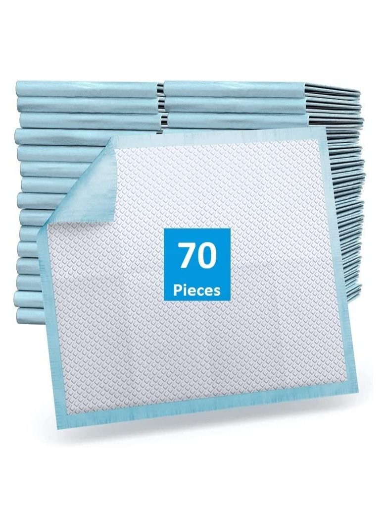 70-Pieces Packed in 7 Pouches 60 cm x 90 cm XL Disposable Underpads, Incontinence Pads, Chux, Bed Covers, Puppy Training Thick, Super Absorbent Protection for Kids Adults Elderly