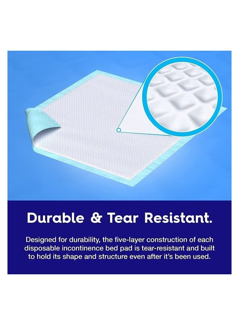 Incontinence Pads Disposable Underpads, Chux, Bed Covers Super Absorbent Protection for Kids Adults Elderly - 110-Pieces Packed in 11 Pouches 60 cm x 90 cm XL