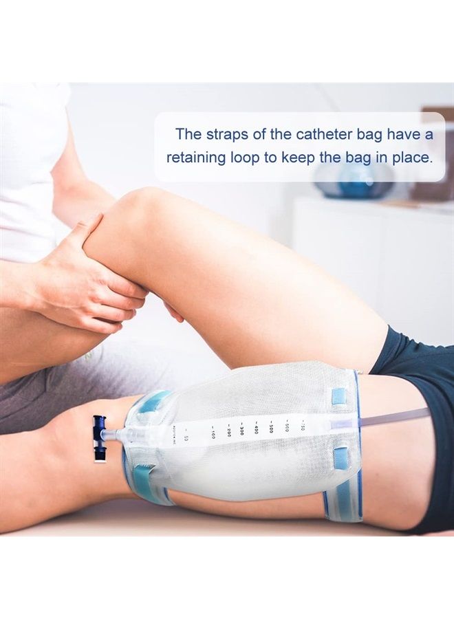 2 Pieces Catheter Leg Straps, Stretch Catheter Urinary Legband Holder, Drainage Bag Leg Band, Catheter Stabilization Device Legband Holder for Men Women (2)