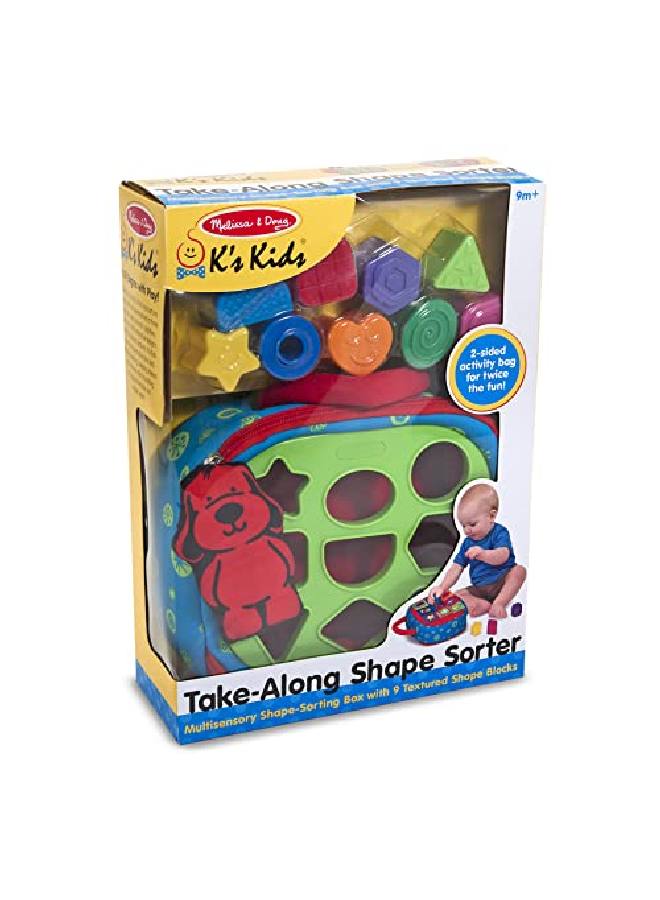 K'S Kids Takealong S Sorter Baby Toy With 2Sided Activity Bag And 9 Textured S Blocks