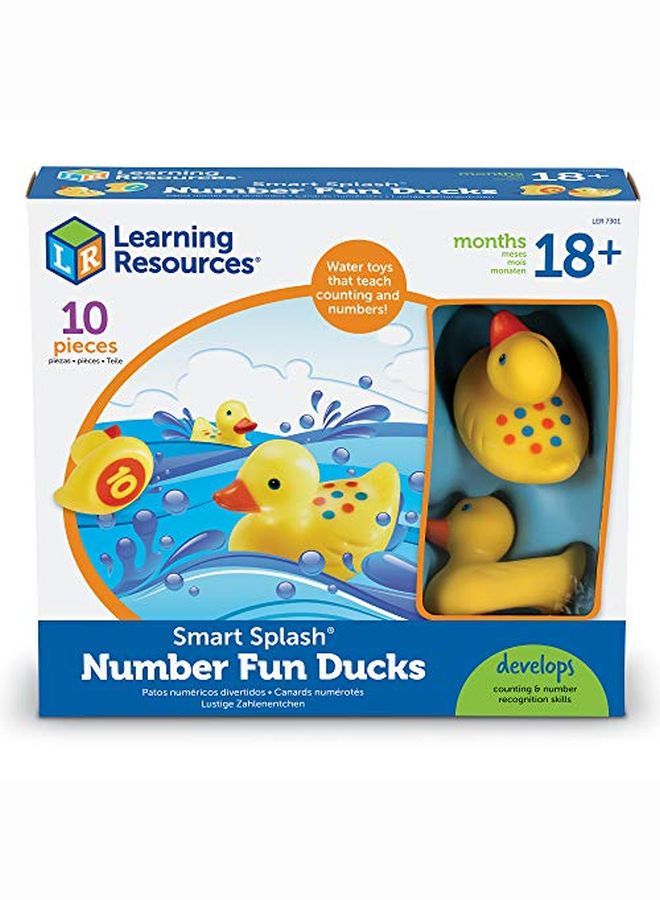 Number Fun Ducks Set Of 10 Multicolor 3 L X 21/2 W In