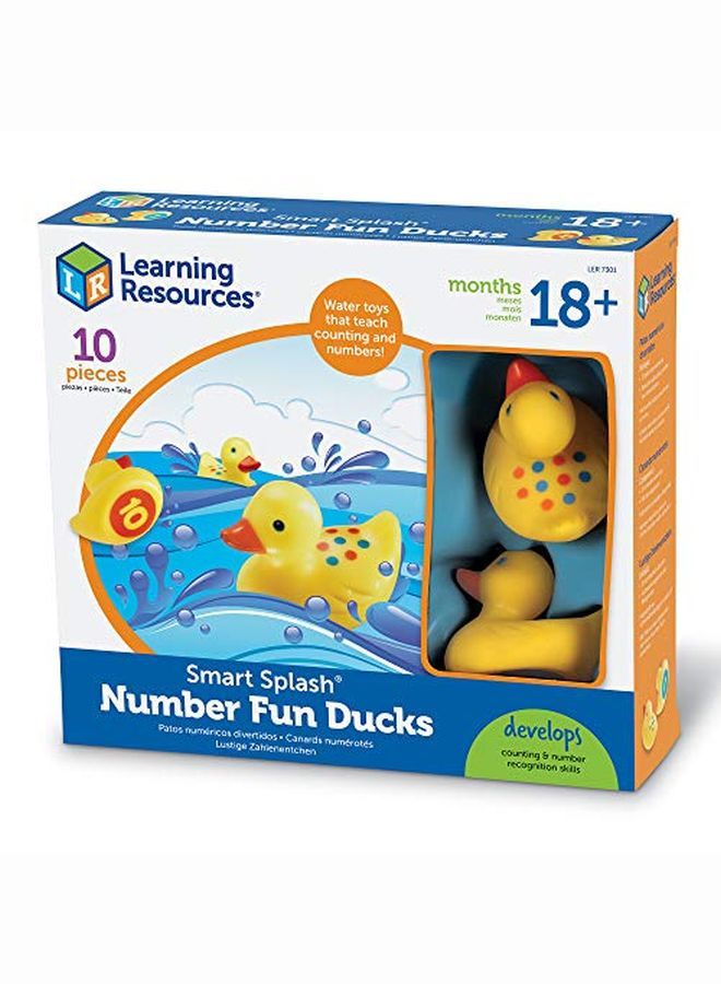 Number Fun Ducks Set Of 10 Multicolor 3 L X 21/2 W In