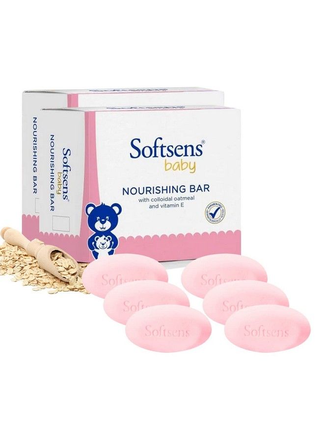 Baby Nourishing Soap Bar Enriched With Colloidal Oatmeal Shea Butter & Vitamin E I Dermatologically Tested & Paraben Free For Baby Skinpack Of 6 (100 Gms X 6)