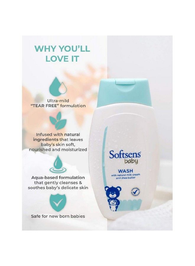 Sotftsens Baby Tear Free Baby Wash With Natural Milk Cream & Shea Butter (200Ml X Pack Of 2)