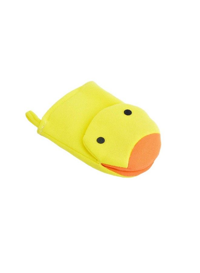 Animal Face Cartoon Bathing Gloves Children Cartoon Bath Towel Baby Bath Gloves(Yellow)