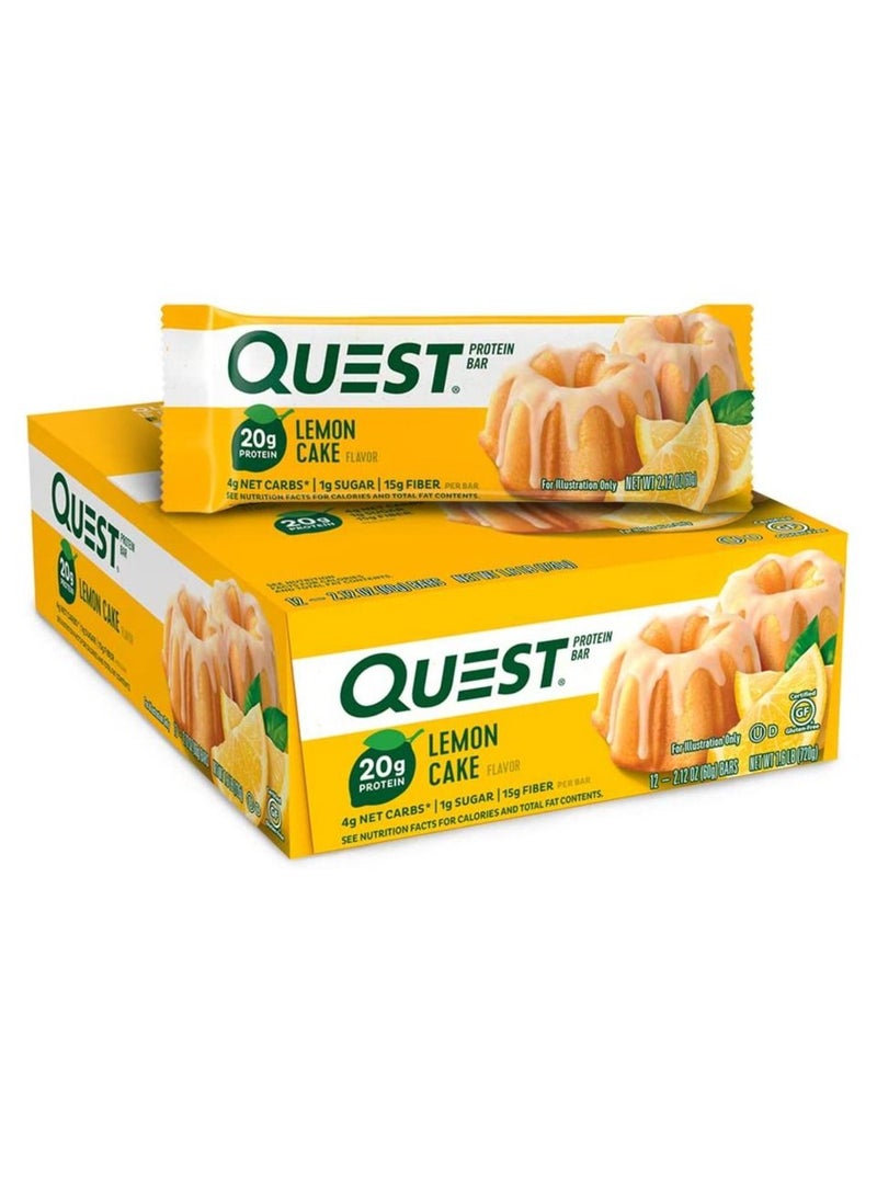 Quest Nutrition Protein Bar, Lemon Cake, 12 Count