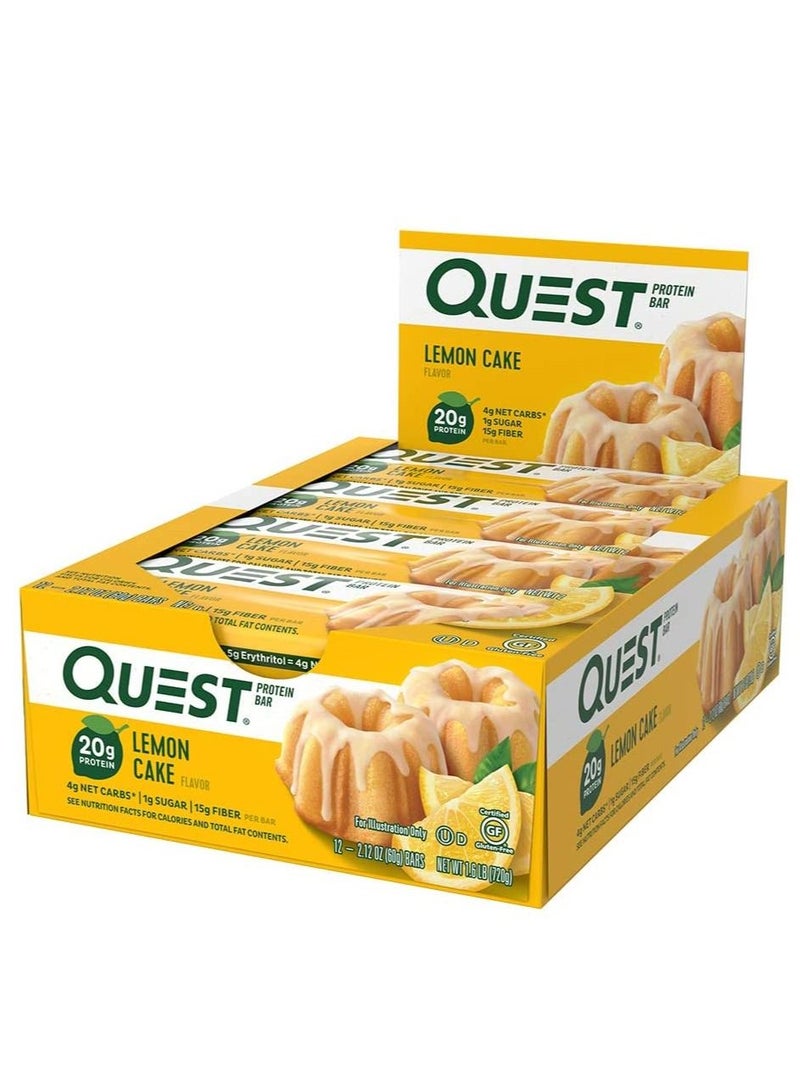 Quest Nutrition Protein Bar, Lemon Cake, 12 Count