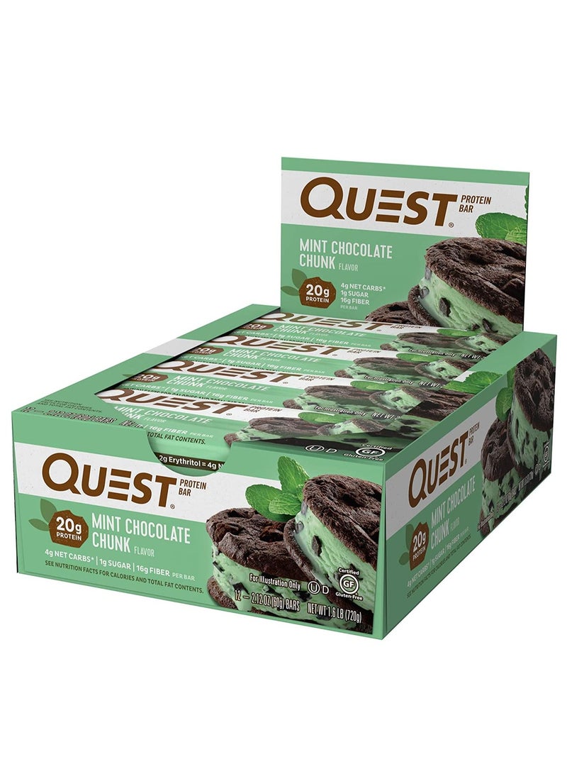 Quest Nutrition Mint Chocolate Chunk Protein Bar 12 Count