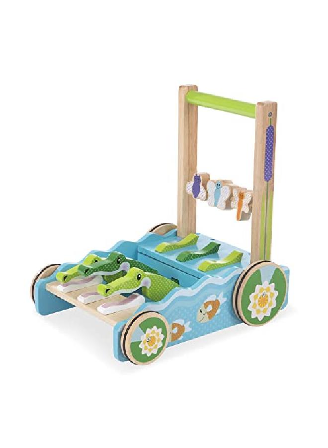 First Play Chomp And Clack Alligator Wooden Push Toy And Activity Walker