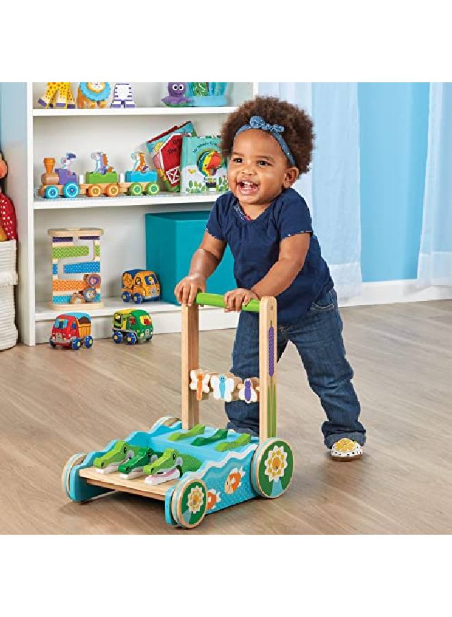 First Play Chomp And Clack Alligator Wooden Push Toy And Activity Walker