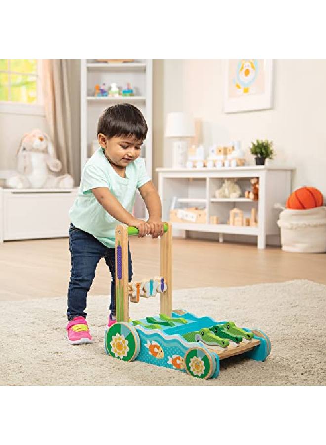 First Play Chomp And Clack Alligator Wooden Push Toy And Activity Walker