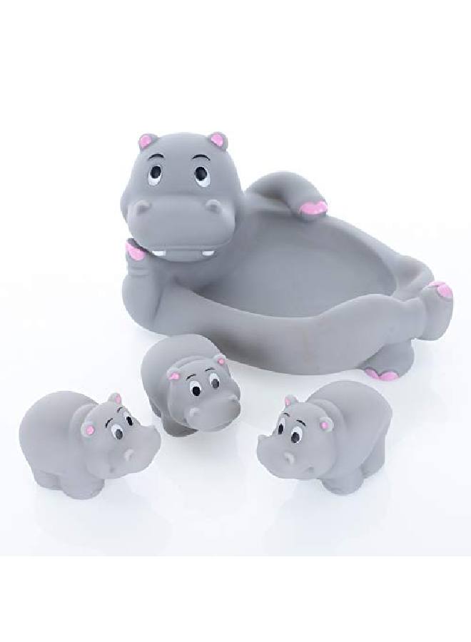 Rubber Hippo Family Bathtub Pals Floating Bath Tub Toy