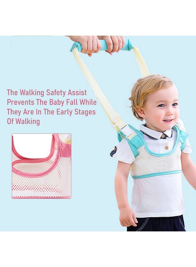 Handheld Baby Walker With Harness Adjustable Walking Assistant Helper For Infant Child (Age 6 Months To 24 Months)Stand Up And Learn Walking (Vest Style Pink)