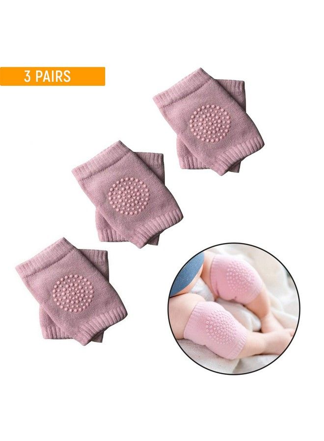 Pack Of 3Crawling Baby Toddler Infant Anti Slip Elbow And Knee Pads;Guards Pink