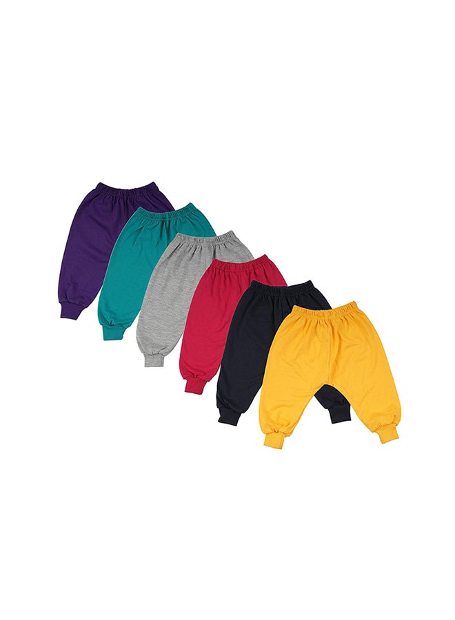 6-piece Baby Track Pants With Rib Multicolour