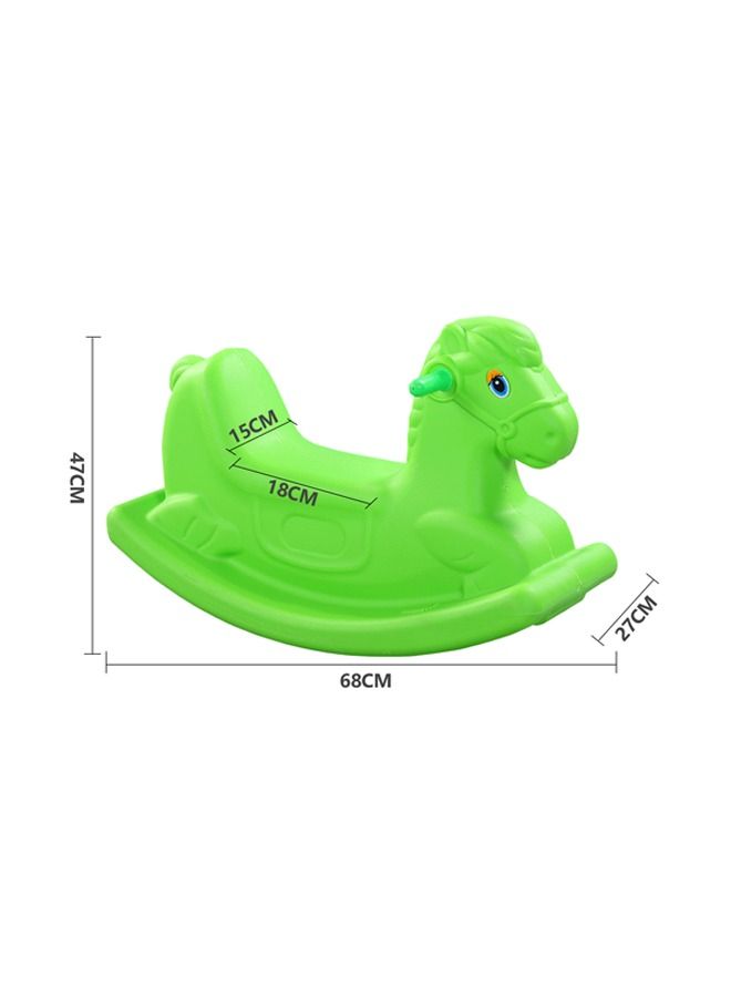 Plastic Rocking Horse Kids Rider On Toys  Green Color