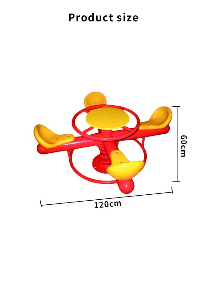 Funny Round 4 Seats Seesaw Ride On Toy Rocking Horse Toys For Kids Outdoor