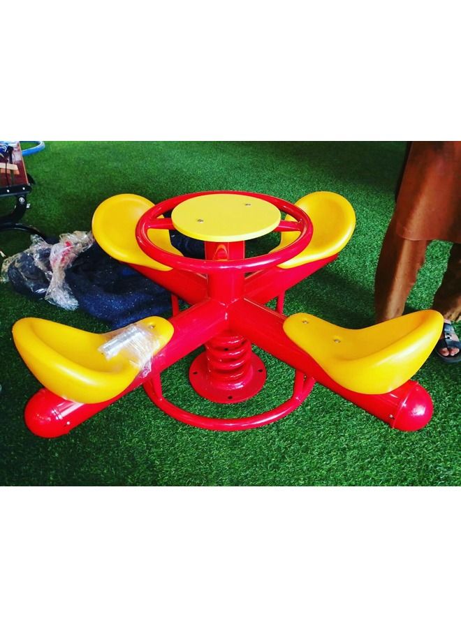 Funny Round 4 Seats Seesaw Ride On Toy Rocking Horse Toys For Kids Outdoor