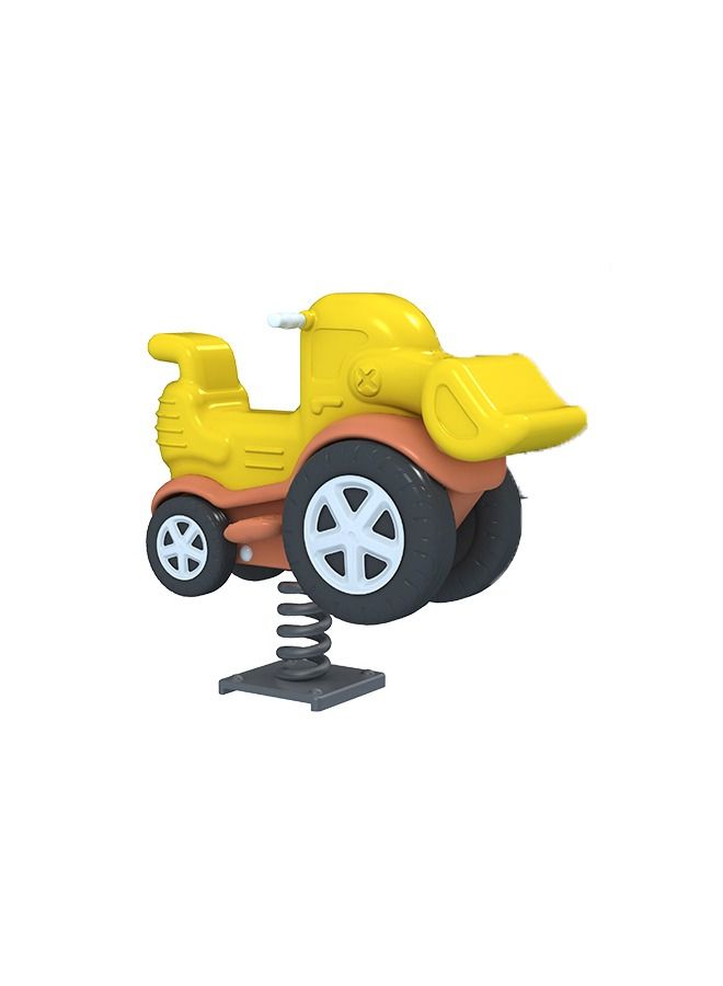 Kids Playground Spring Rocking Toy Infant Cartoon Car-Shaped With Wheels Children Rocking Chair