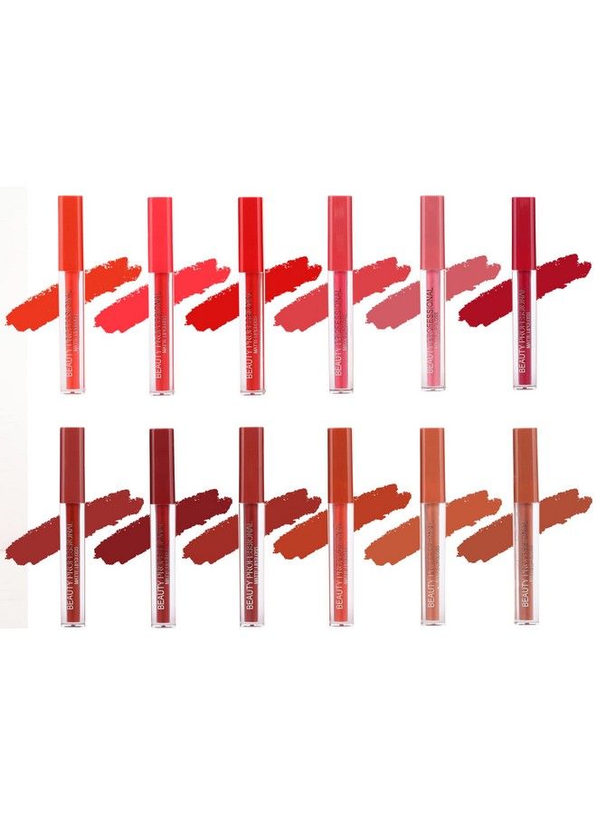 Waterproof Multi Colors Liquid Matte Makeup Lipstick Set Of 12