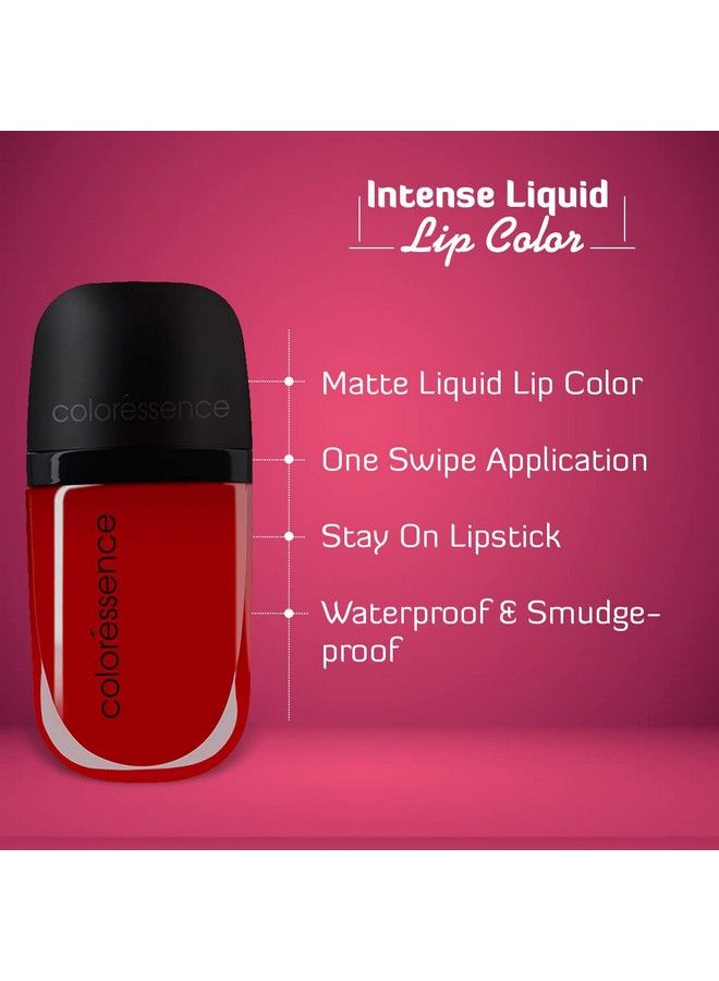 Intense Liquid Lip Color Longlasting Waterproof Soft Matte Smudgeproof Lipstick Berry Pink 8Ml