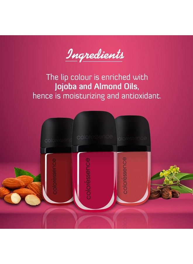 Intense Liquid Lip Color Longlasting Waterproof Soft Matte Smudgeproof Lipstick Berry Pink 8Ml