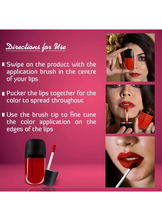 Intense Liquid Lip Color Longlasting Waterproof Soft Matte Smudgeproof Lipstick Berry Pink 8Ml