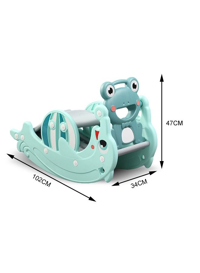 Indoor Double Children Colorful Toys Plastic 2 in 1 Rocking Horse Slide