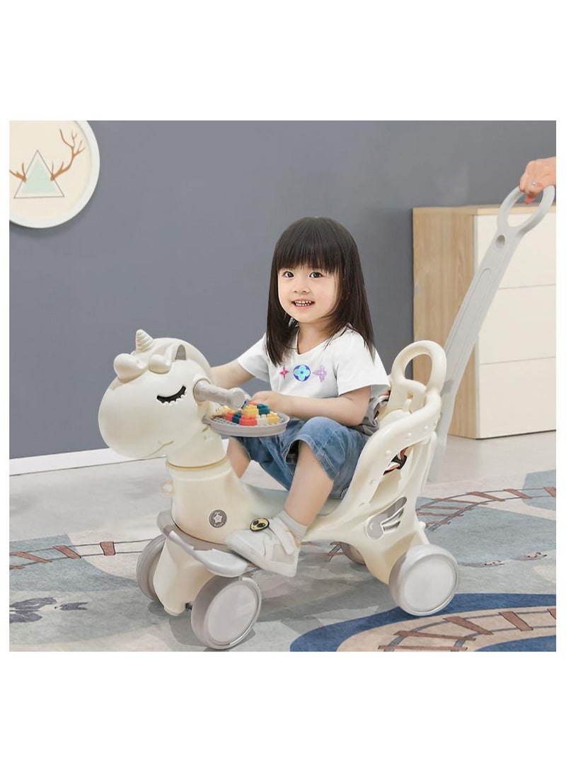 Rocking Horse 3 IN 1 Baby Rocking Horse Ride On Toys for Toddler 1-6 Years Balance Bike Toys for Balance Bike with 4 Silence Wheels with Sunshade