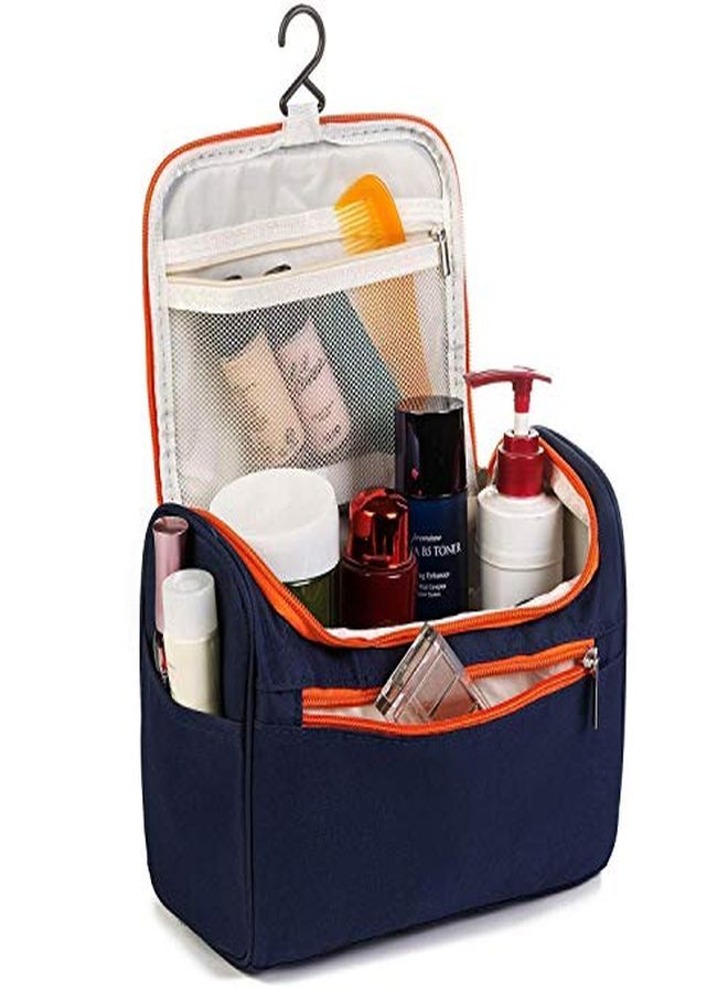 Multifunctional Travel Bag Extra Large Makeup Organiser Cosmetic Case Household Grooming Kit Storage Travel Kit Pack With Hook,Travel Bag For Women Travel, Makeup Bag (Navy Blue)