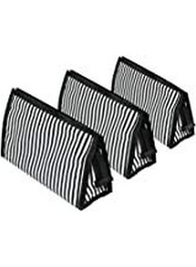 Polyester Cosmetic Pouchmakeup Kittravelling Pouch (Set Of 3) (Black_Set Of 3 Lining Pouch Black)