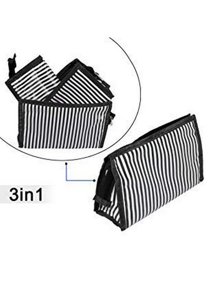 Polyester Cosmetic Pouchmakeup Kittravelling Pouch (Set Of 3) (Black_Set Of 3 Lining Pouch Black)