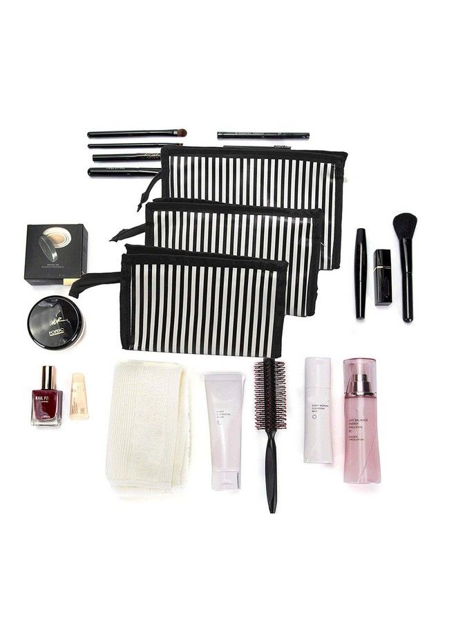 3 Pcs Polyester Travelling Pouch Cosmetic Makeup Kit Multipurpose Use For Men & Women