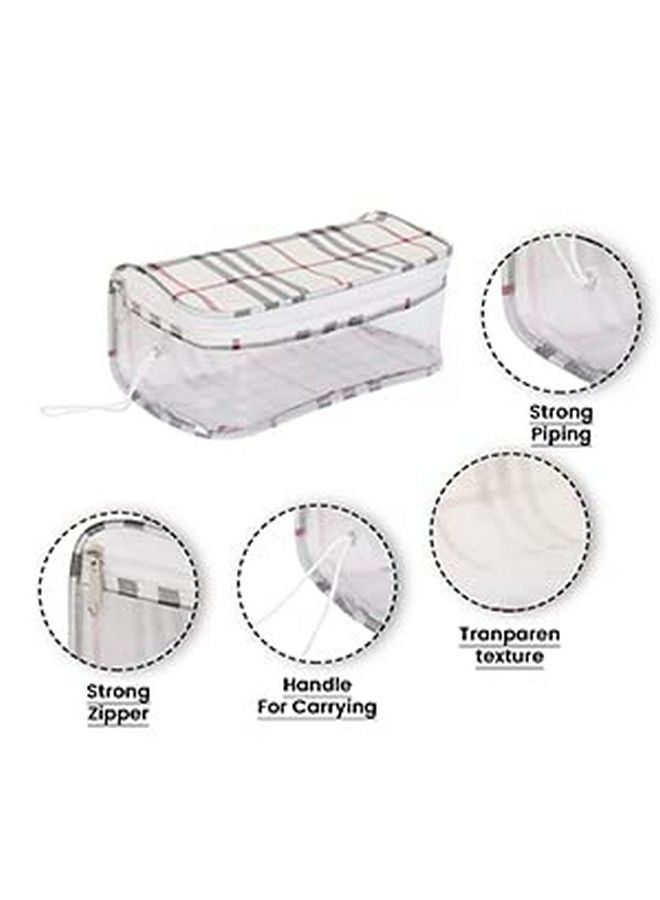 Multipurpose Travelling Vanity Makeup Medicine Accessories Transparent Pouches Combo Of 4 Set Of Pouches